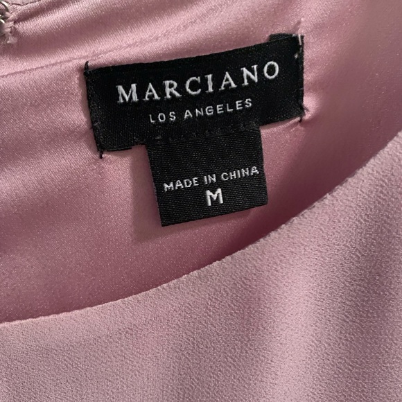 Marciano soft pink long ruffle sleeve dress. - Picture 3 of 3